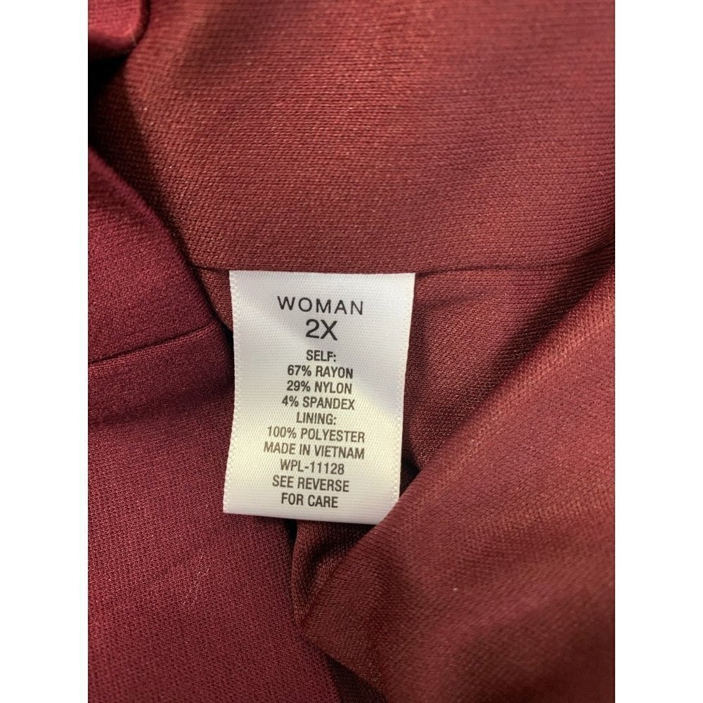 Roz & Ali Women's Burgundy Casual Jacket - Picture 4 of 6